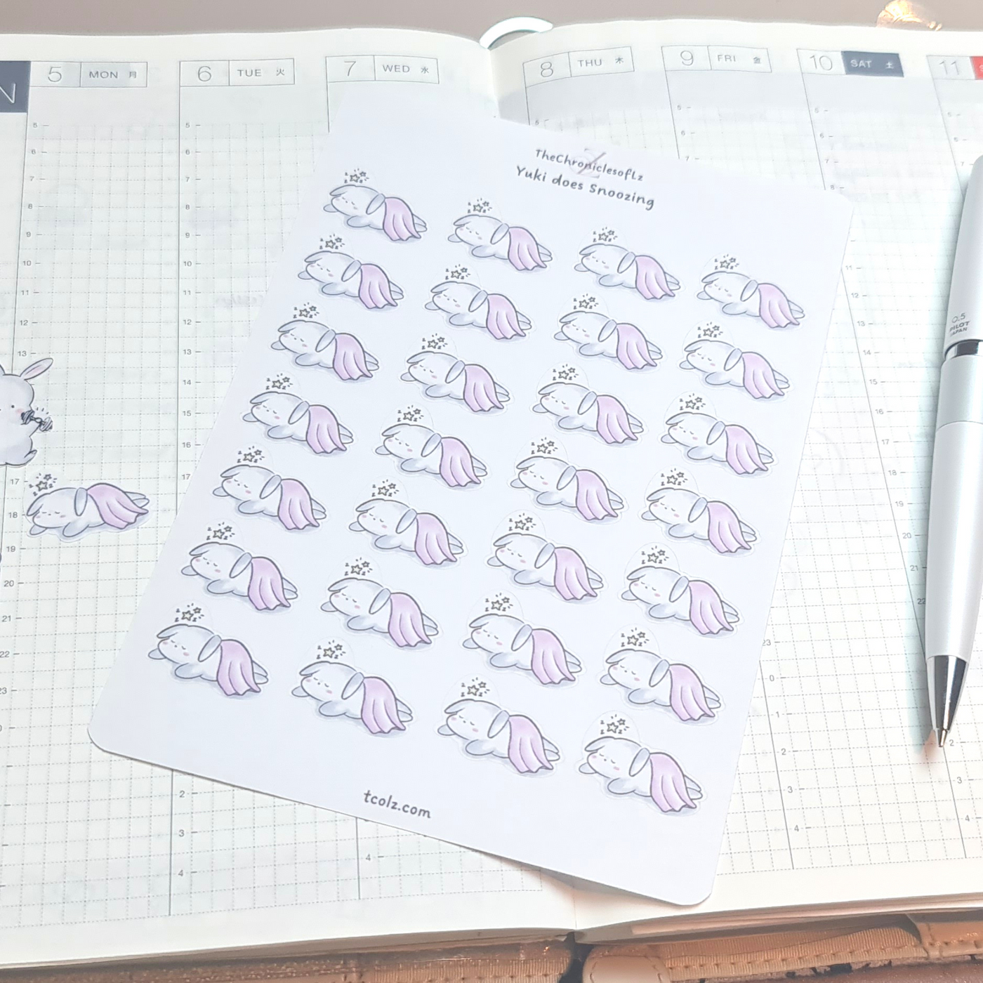 Yuki does Snoozing - Planner Stickers