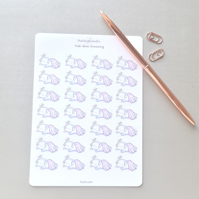 Yuki does Snoozing - Planner Stickers