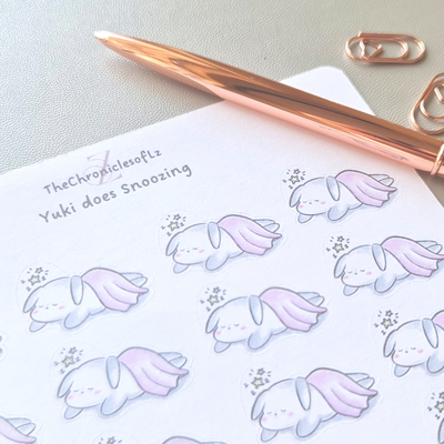 Yuki does Snoozing - Planner Stickers