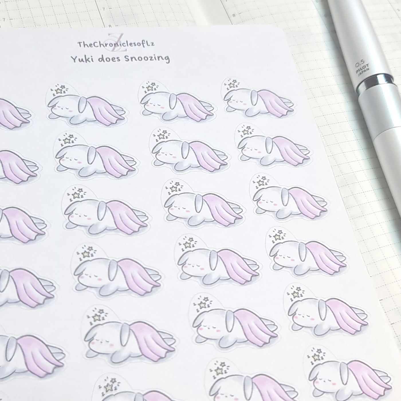 Yuki does Snoozing - Planner Stickers