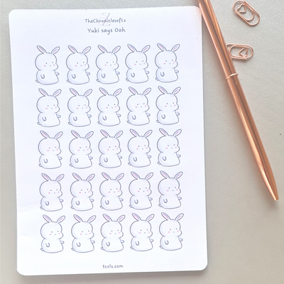 Yuki says Ooooh - Planner Stickers